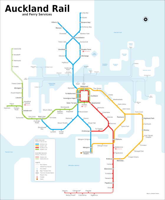 Hypothetical Auckland rail map